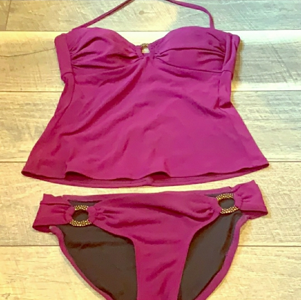 Beautiful plum Robin Picconne tankini size M